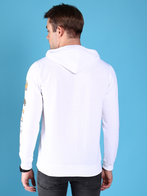 The Indian Garage Co Men White & Black Printed Hooded Sweatshirt - Image 4