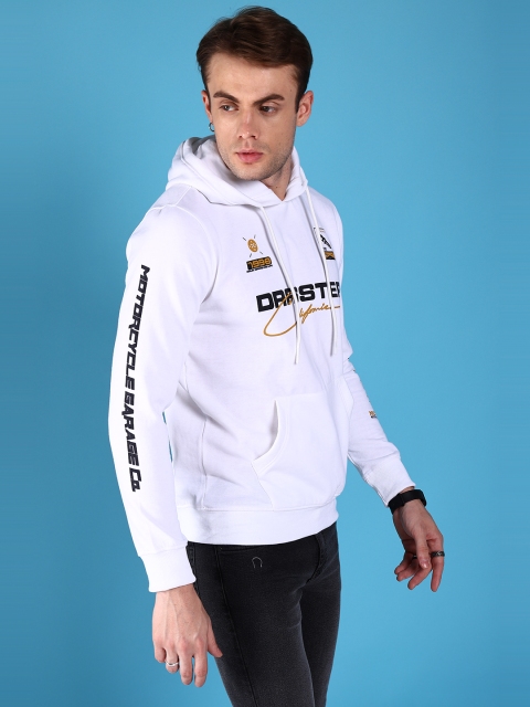The Indian Garage Co Men White & Black Printed Hooded Sweatshirt - Image 3