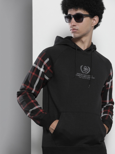 The Indian Garage Co Men Black Embroidered Hooded Sweatshirt - Image 2