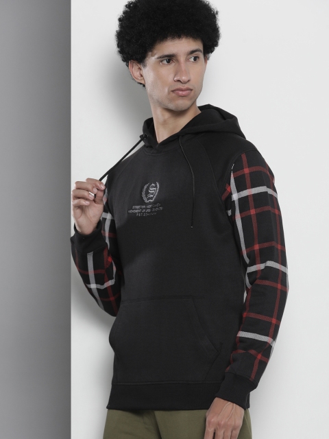 The Indian Garage Co Men Black Embroidered Hooded Sweatshirt - Image 4