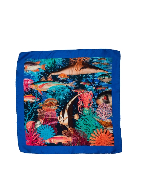 The Tie Hub Men Blue & Red Printed Scarf - Image 3