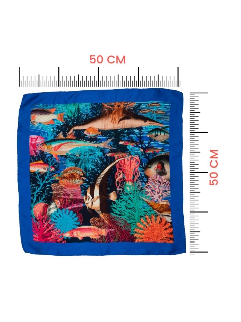 The Tie Hub Men Blue & Red Printed Scarf - Image 5