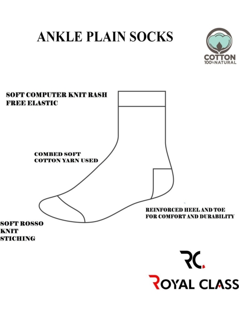 RC. ROYAL CLASS Pack of 5 Kids Black Ankle Length Solid Cotton Socks - Image 4