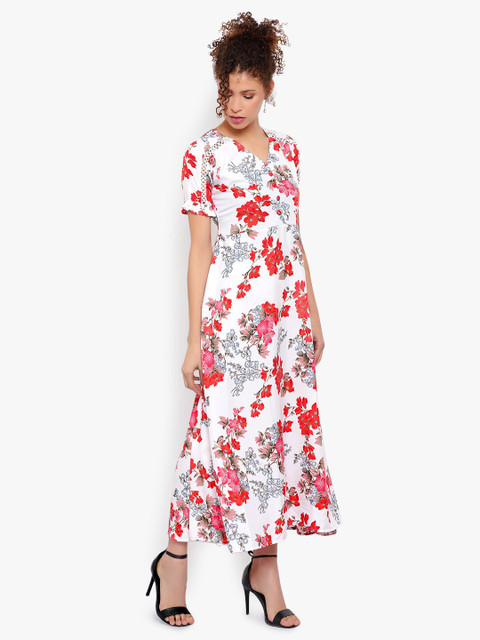 Indietoga White Floral Printed Maxi Dress - Image 3