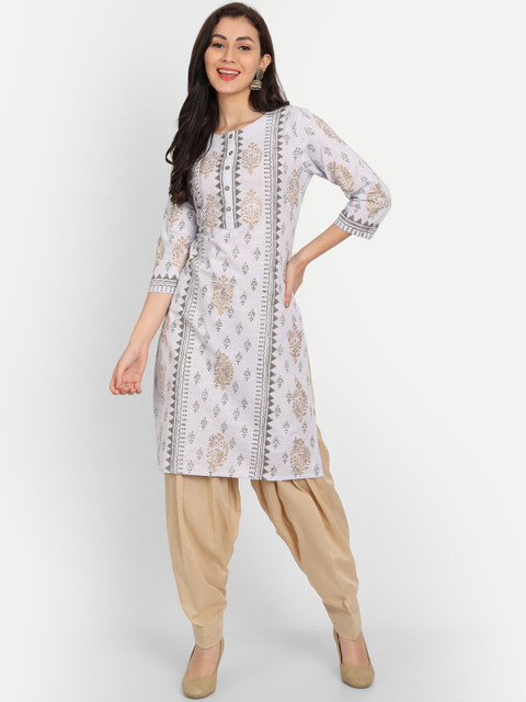 APELLA Women Beige Solid Loose-Fit Cotton Salwar - Image 4