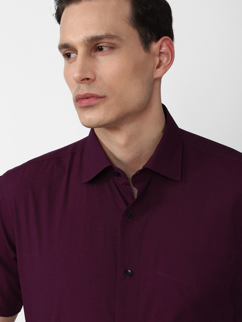 Van Heusen Men Purple Cotton Formal Shirt - Image 2