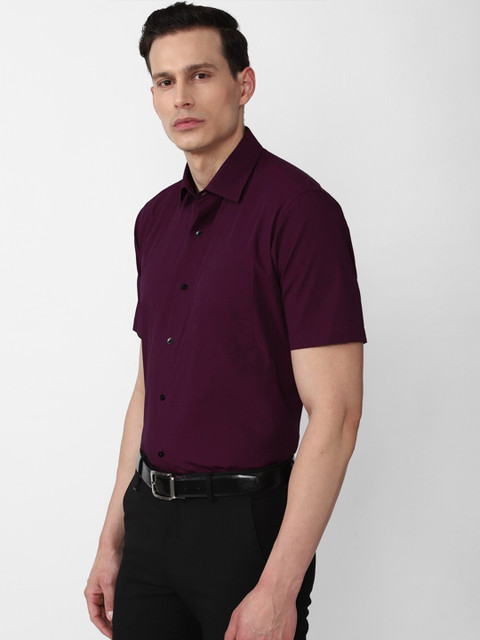 Van Heusen Men Purple Cotton Formal Shirt - Image 3