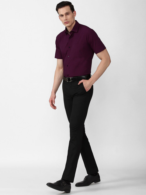 Van Heusen Men Purple Cotton Formal Shirt - Image 5