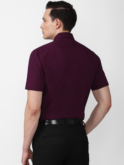 Van Heusen Men Purple Cotton Formal Shirt - Image 4