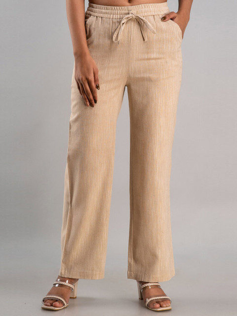 MAUKA Women Cream-Coloured Palazzos
