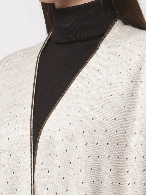 513 Women Brown & Beige Printed Shrug - Image 2