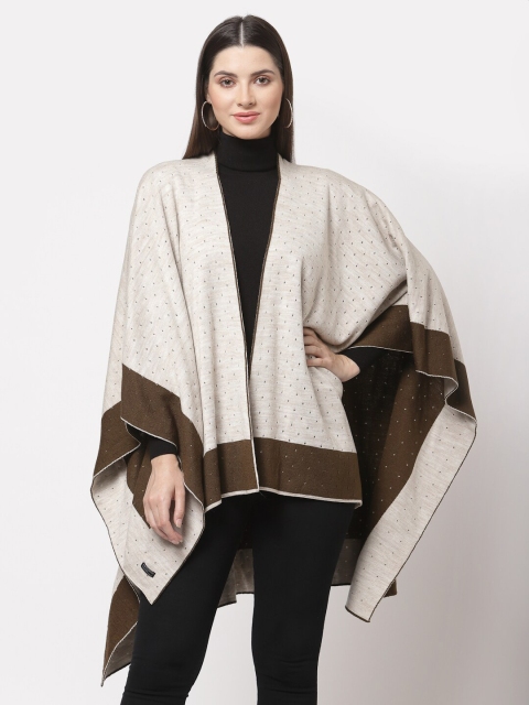 513 Women Brown & Beige Printed Shrug
