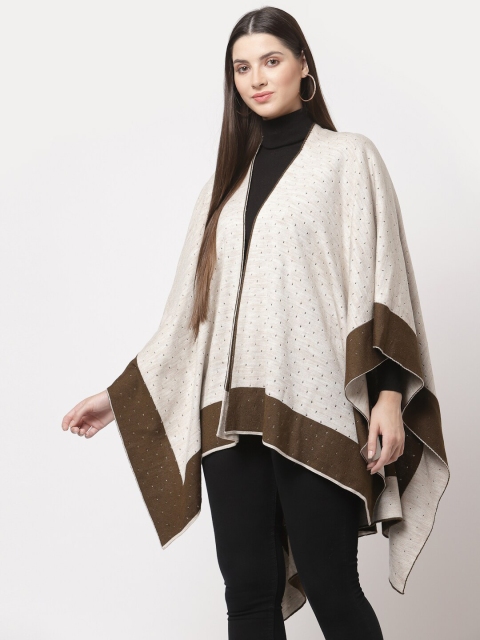 513 Women Brown & Beige Printed Shrug - Image 3