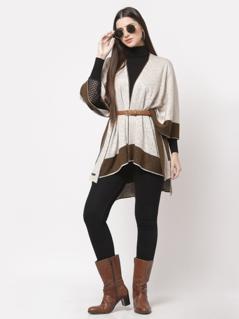 513 Women Brown & Beige Printed Shrug - Image 5