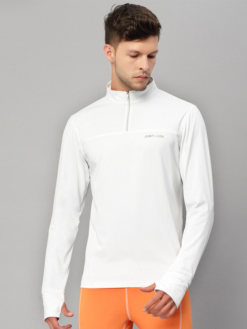 JUMP USA Men White Rapid Dry T-shirt