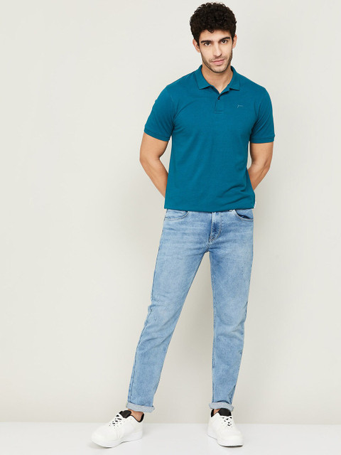 Fame Forever by Lifestyle Men Blue Polo Collar T-shirt - Image 5