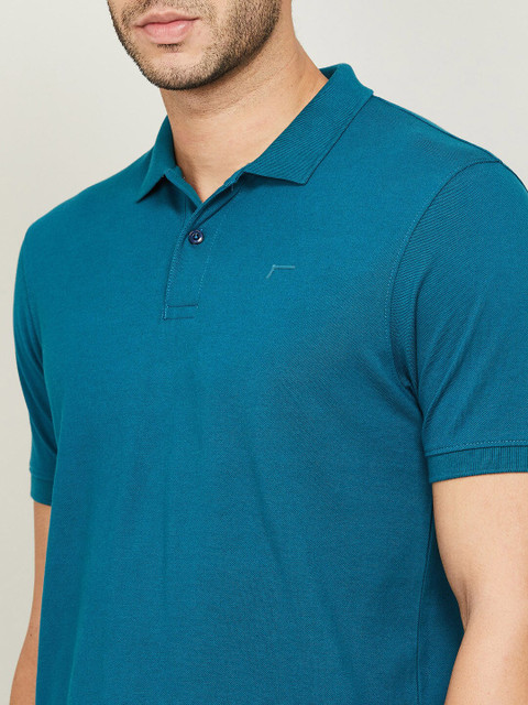 Fame Forever by Lifestyle Men Blue Polo Collar T-shirt - Image 2