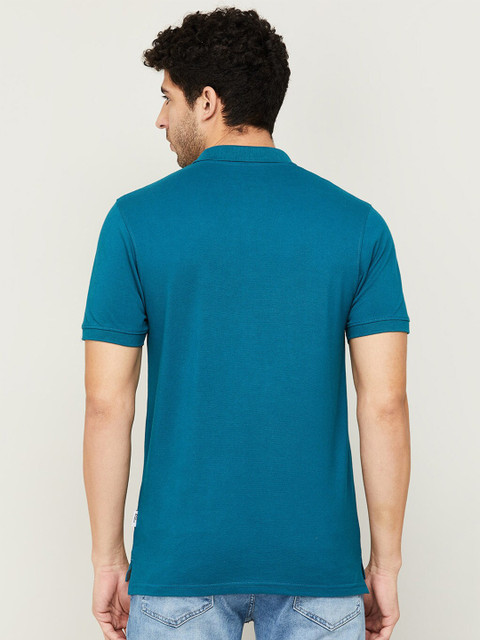 Fame Forever by Lifestyle Men Blue Polo Collar T-shirt - Image 4