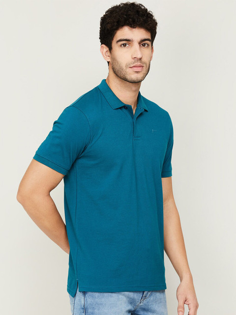 Fame Forever by Lifestyle Men Blue Polo Collar T-shirt - Image 3