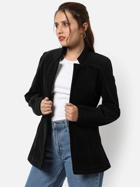 Campus Sutra Women Black Solid Single-Breasted Blazer - Image 3