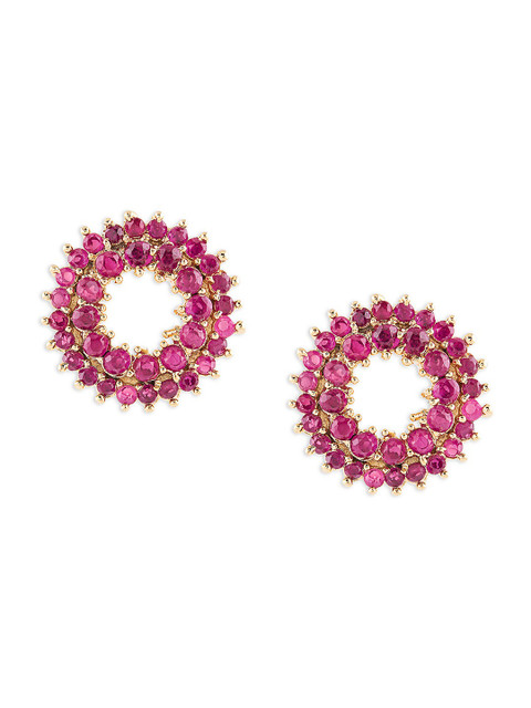 Zaveri Pearls Women Pink Contemporary Studs Earrings - Image 3