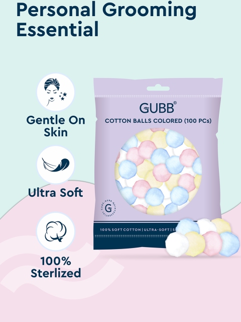 GUBB Combo Of Soft Cotton Balls & Embossed Cotton Pads - 100 Pcs Each - Image 4
