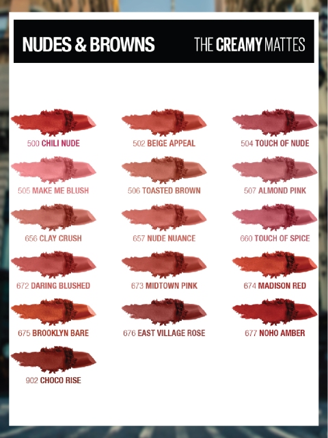 Maybelline New York Color Sensational Creamy Matte Lipstick - Touch of Spice 660 - Image 6