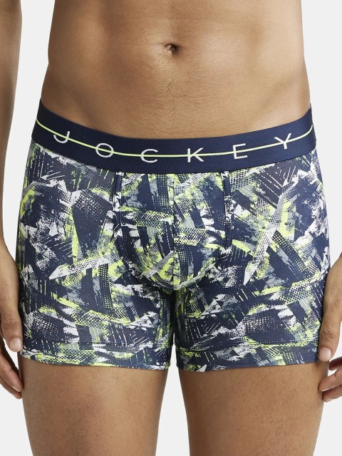 Jockey Super Combed Cotton Stretch Printed Trunk with Ultrasoft Waistband-NY02