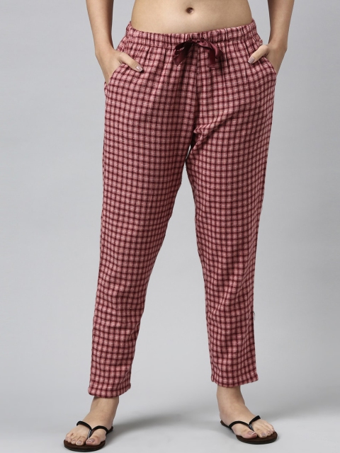 Enamor Women Maroon Checked Night suit - Image 7