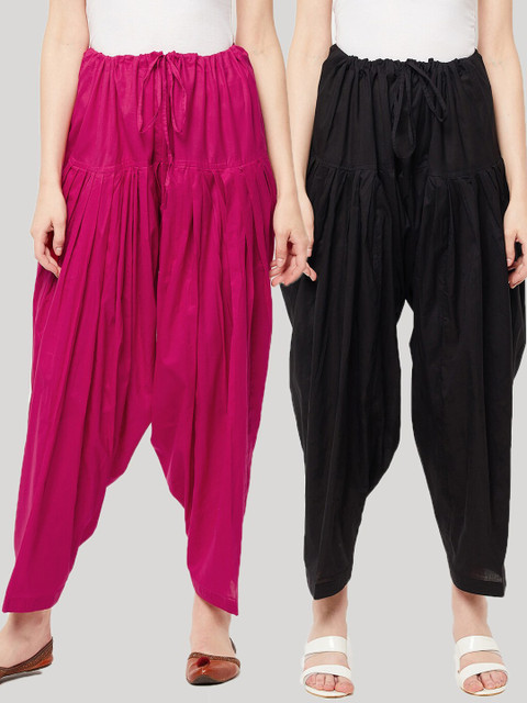 Clora Creation Women Pack of 2 Solid Pure Cotton Salwar