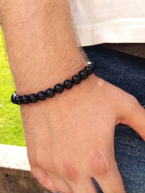 Young & Forever Unisex Black Brass Onyx Bracelet - Image 4
