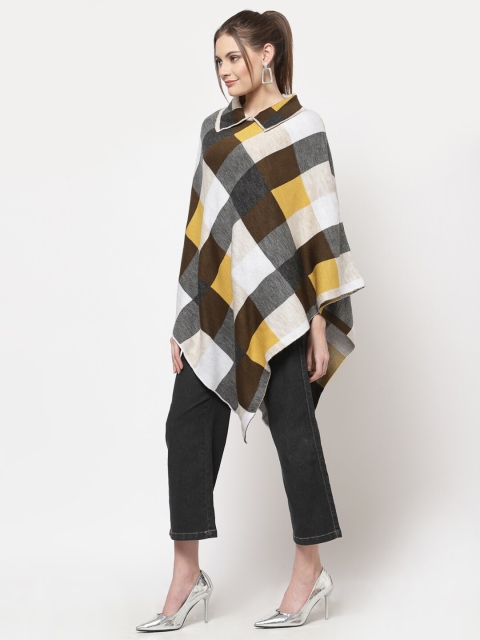 513 Women Yellow & Off White Colourblocked Longline Waterfall Shrug - Image 3