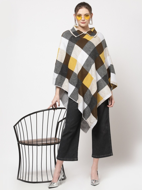 513 Women Yellow & Off White Colourblocked Longline Waterfall Shrug - Image 5