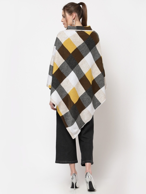513 Women Yellow & Off White Colourblocked Longline Waterfall Shrug - Image 4