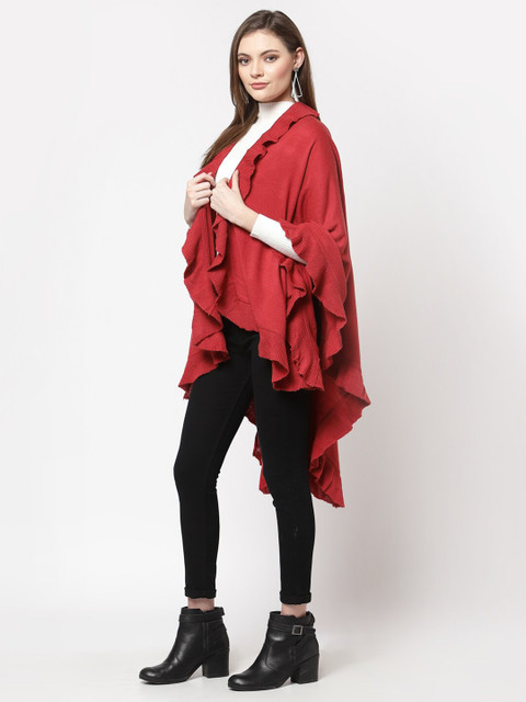 513 Women Pink Solid Shrug - Image 3