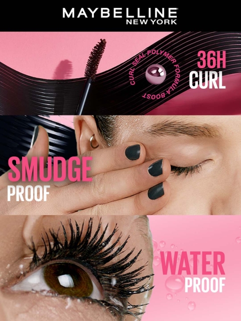 Maybelline New York Hypercurl Waterproof Mascara - Black - 9.2ml - Image 3