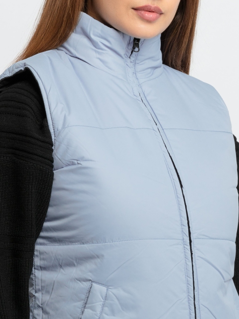 Status Quo Women Blue Black Reversible Padded Jacket - Image 2