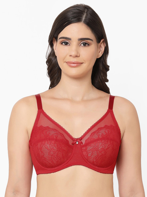 Wacoal Plus Size Red Underwired Non Padded Embellished Bra