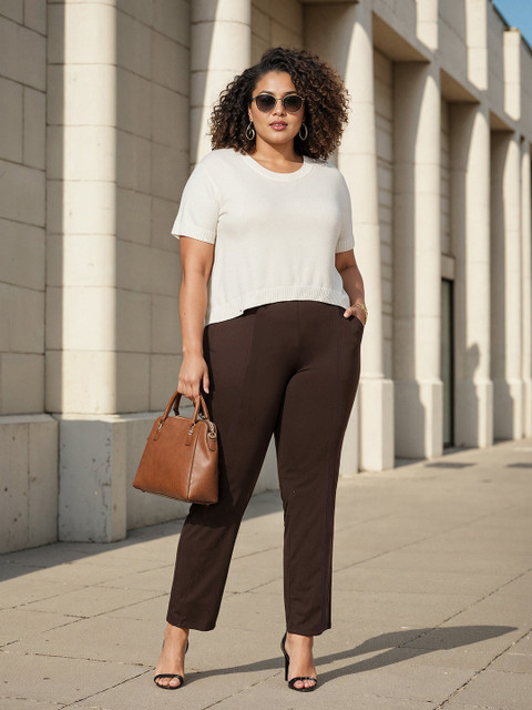 Blissclub Women Ultimate Straight Fit High-Rise Pleated Trouser Tall Variant