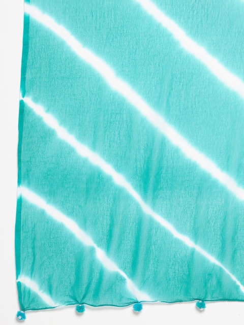 Clora Creation Women Blue & White Striped Dupatta - Image 2