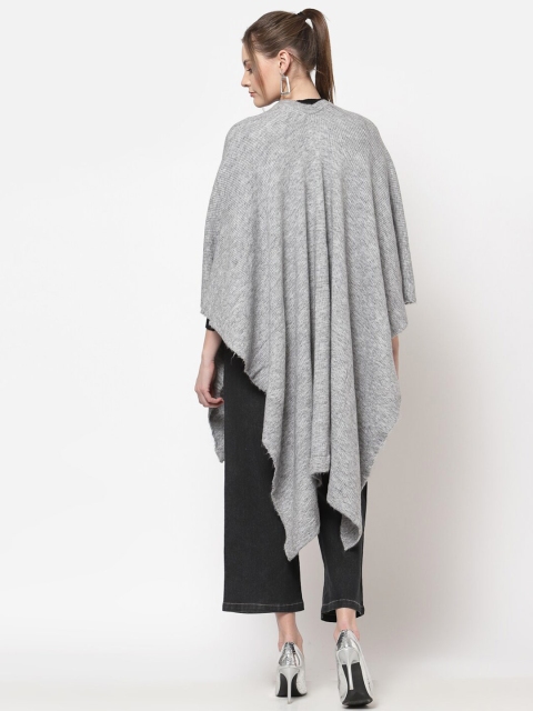 513 Women Grey Solid Longline Shrug - Image 4