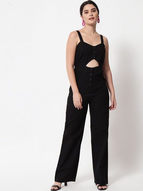 Orchid Blues Women Black Basic Jumpsuit