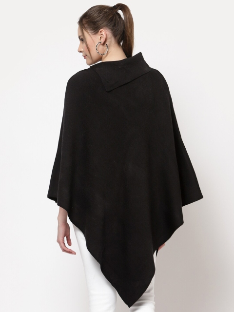 513 Women Black Turtle neck Poncho - Image 4