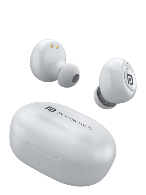 Portronics White Harmonics Twins S3 Smart TWS Bluetooth Earbuds