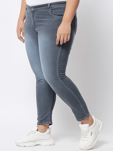 MARC LOUIS Women Grey Cotton Slim Fit Jeans