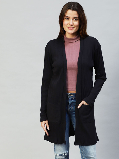 Rigo Women Black Longline Shrug