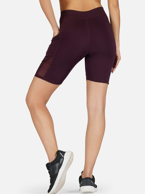 IMPERATIVE Women Maroon Solid Slim-Fit Biking Short - Image 3