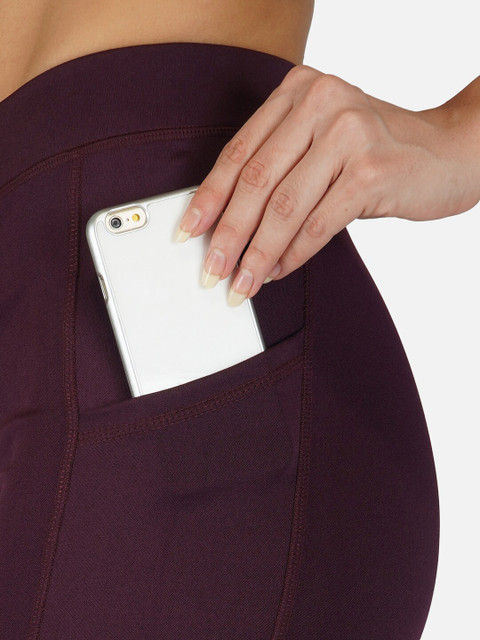 IMPERATIVE Women Maroon Solid Slim-Fit Biking Short - Image 6