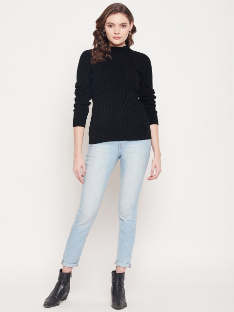 98 Degree North Women Black Ribbed Sweaters - Image 6