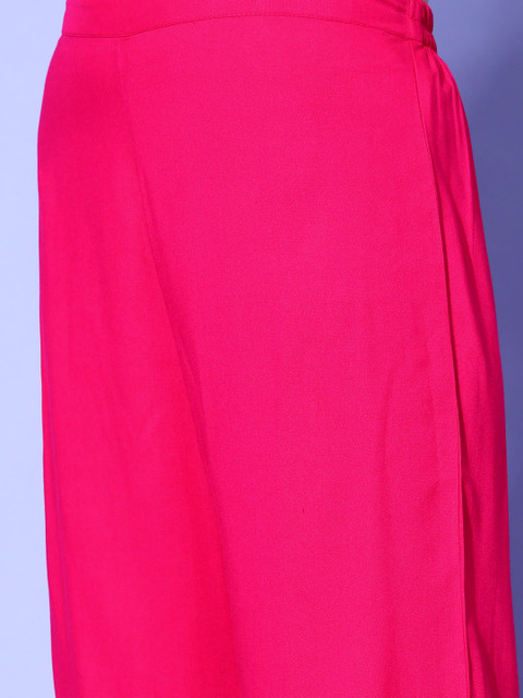 InWeave Women Solid Viscose Rayon Volume Control Kurta Set - Image 6